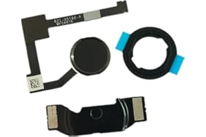 YESUN Home Button Flex Cable Assembly + Home Key Rubber Gasket and Spacer Holder for iPad Air 2, Pro 12.9 inch 2015, Mini 4,(Black)