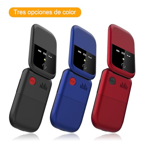 YEEMOVIL F15 - Teléfono Celular 4G con Tapa para Adultos Mayores, Botones Grandes, Botón SOS, Dual SIM, Bluetooth, Batería de Larga Duración (Negro)