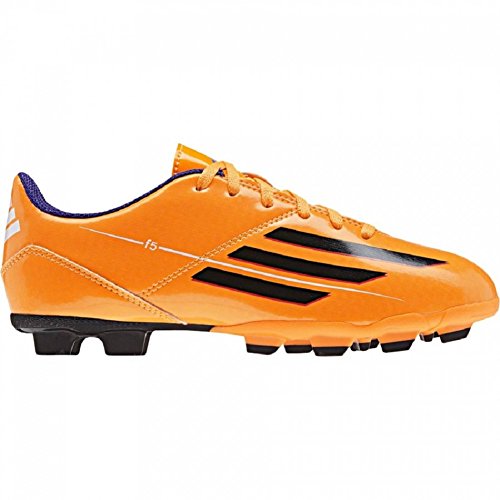 adidas Performance F5 TRX Firm-Ground J Soccer Cleat (Little Kid/Big Kid), Solar Zest/Black/Blast Purple F, 5 M US Big Kid
