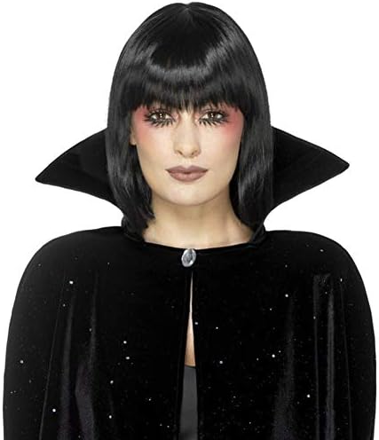 Black Bob Wigs for Women Short Straight Wigs with Bangs Sexy Cosplay Costume Wigs Natural Looking As Real Hair 12 Inch BU151BK