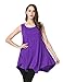 JollieLovin Womens Plus Size Loose-fit Sleeveless T-Shirt Tank Tunic Top(1X, Deep Purple)