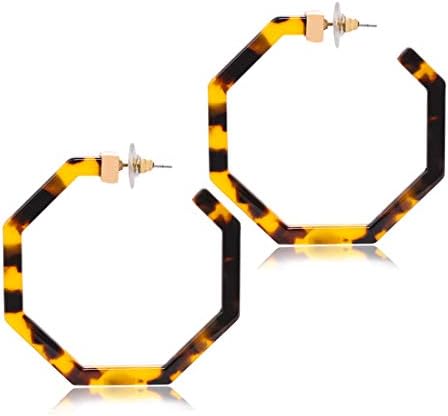 Acrylic Hoop Earrings Upgraded Geometric Resin Earrings Delicate Acetate Stud Dangle Earrings for Women Girls