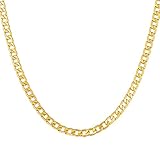 SWOPAN 18K Gold Plated 5MM-9MM Wide Curb Cuban/Figaro/Snake Chain Link Necklace for Pendant Men Women Hip Hop Fashion Jewelry with 18K Stamp, 18