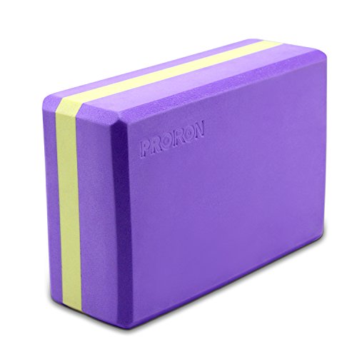 PROIRON Yoga Blocks,Exercise Blocks,High Density EVA Foam Blocks- Provides Stability Balance & Support for Pilates,Yoga,Workout and Fitness (Yellow+Purple)