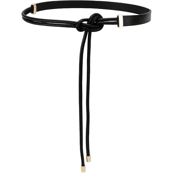 Muaquata Womens Faux PU Leather Bead Rope Skinny Tie Belts  display picture 1