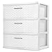 Sterilite 3-Drawer Wide Weave Tower, White (1) (1)