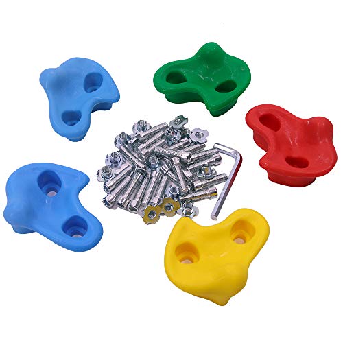 Take Me Away 20 Premium Quality Large Rock Climbing Holds for Kids with Longer 2" Mounting Hardware for Wood Playset Swing Set, Indoor Outdoor Climbing Wall, Children Playground