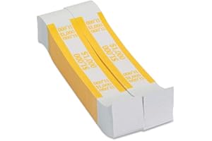 COIN-TAINER COMPANY Coin-Tainer Currency Straps, Yellow, 1,000 in $10 Bills, 1000 Bands/Pack