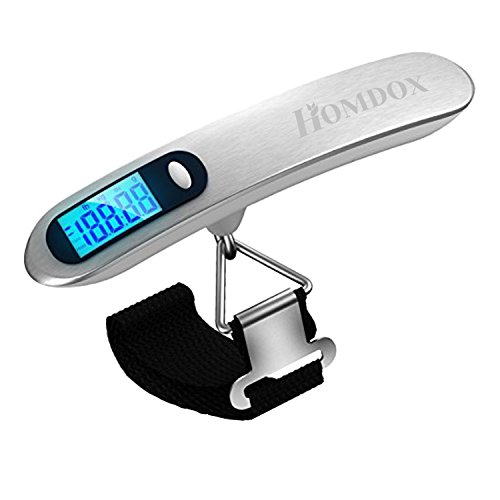 HomdoxÂ® Digital Luggage Scale 110lb Blue Backlight FREE,Digital Portable Handheld Small Airline LCD Travel Luggage Scale-Gift for Traveler