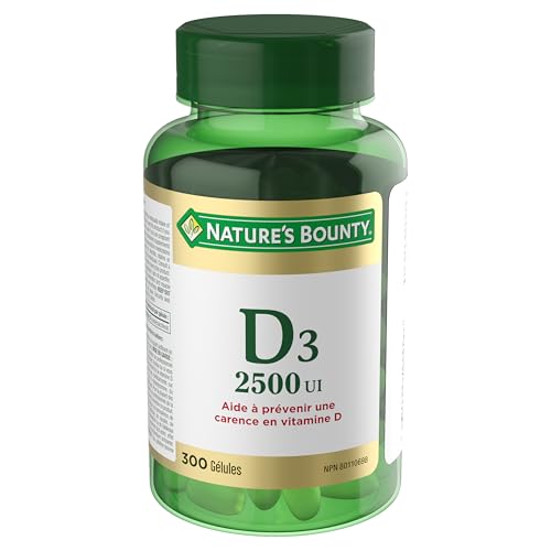 NATURE'S BOUNTY Vitamin D3, 2500 IU, Helps To Prevent Vitamin D Deficiency, 300 Softgels, 68.1 g