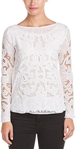 Paula Hermanny Womens Solid Lace Blouse, S
