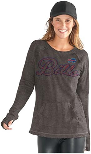 GIII For Her NFL Buffalo Bills Adult Women Off Season Pullover, Large, Charcoal