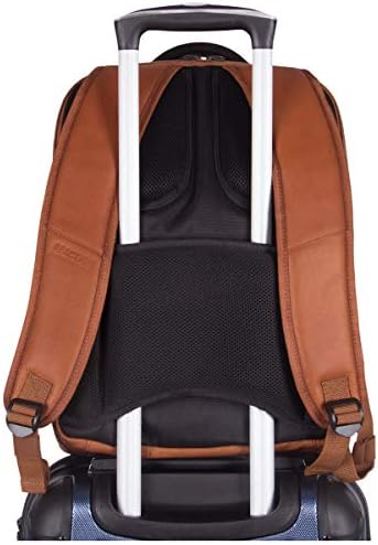 Kenneth Cole Reaction Manhattan Full-Grain Colombian Leather Laptop Backpack Slim Travel Computer & Tablet Bookbag, Cognac, 16" 3 Kenneth Cole Reaction Manhattan Full-Grain Colombian Leather Laptop Backpack Slim Travel Computer & Tablet Bookbag, Cognac, 16"