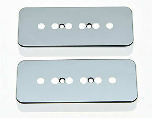 KAISH 2pcs Chrome 50mm Pole Plastic P90 Guitar Pickup Covers Soapbar Pickup Cover for Les Paul