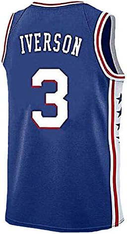 Mens Iverson Jersey Philadelphia 3 Basketball Jersey Allen Adult Sports Jerseys(S-XXL)