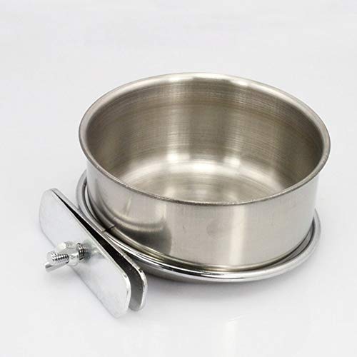 DoubleWood 2 Pcs Pet Food & Water Bird Cups Stainless Steel Coop Cup Feeding Dish Feeder for Parrot Macaw African Greys Budgies Parakeet Conure Finch Small Animal Cage Bowl (Size Small) - Thumbnail 2