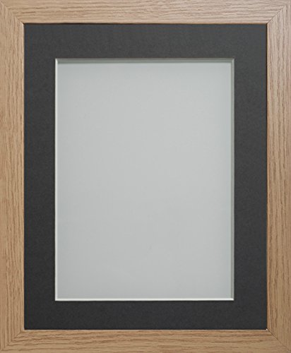 Frame Company Allington Range Beech Picture Photo Frame with Grey Mount Mount, 16x12 for pic size 14x10' * Choice of Sizes* Fitted with Glass
