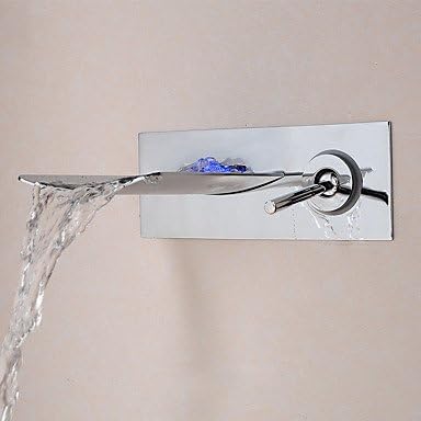 YZL ¡ÌWall Mounted Single Handle Two Holes in Chrome Bathroom Sink Faucet , 58 x 8 cm