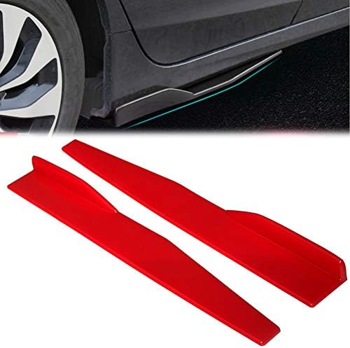 Gzyf 車用 サイドスプリッター フロント サイドスカート カナード エクステンション 汎用 デコレーション用 傷防止ガーニッシュ カスタム外装パーツ ドレスアップ レッド 2本