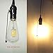 LJY UL-Listed 3-Pack E26/E27 Edison Socket Medium Screw Base Retro Pendant Lamp Holder Aluminum Zipper Style Industrial Light Socket with Pull Chain On/Off Switch (Black)