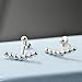 Sterling Silver Ear Jackets Earrings Chic Bead Ball Stud Ear Jackets Swing Front Back 2 In 1 Earring Cuff Set For Birthday Graduation Party Women