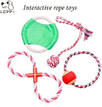 Puppy Chew Dog Rope Toy for Boredom Cotton Rope Active dental Chew Toys 10 Pack - Colors Vary
