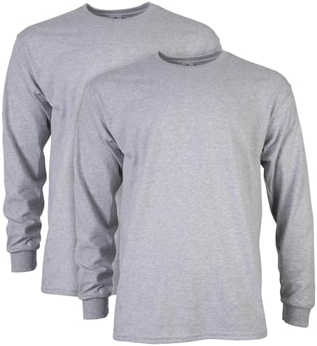 Gildan Men's Ultra Cotton Long Sleeve T-Shirt Style G2400 Multipack Sport Grey 2-Pack, XL price in UAE | Amazon UAE