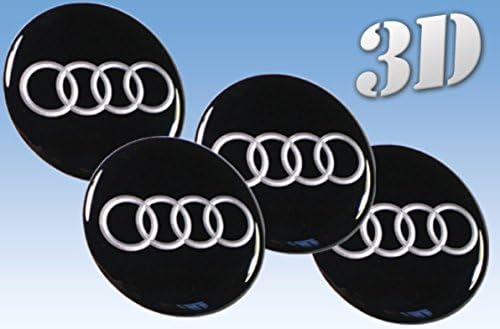 Wheel stickers Audi imitation all size Centre Cap Logo Badge Wheel Trims 3d (58.50mm.)