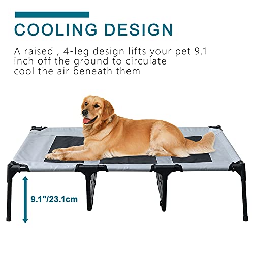 BRIAN & DANY 48" XLarge Elevated Dog Cot with Canopy, Durable Oxford