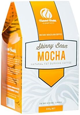 Skinny Bean Natural Fat Burning Brazilian Coffee Seven Fat Burning Ingredients & Antioxidants - 28 Individual Servings (Mocha)