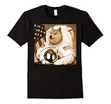 Mens Dogecoin Moon Astronaut Crypto-currency Meme Money Shirt Medium Black