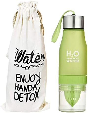 Vacally Water Bottle, [650ml] Portable Lemon Juice Sports Water Bottle with Cup Bag Helps You Hydrate, Non-Leak, Durable Cycle Drinks Water Bottles for Adult & Kids