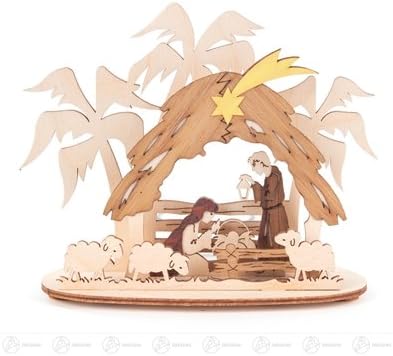 Tealight owner Nativity scene height of approx. 12 cm ore mountains tealight stand Candle holder
