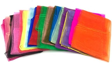 Dance Scarves,24 X 24 Inches Square Silk Dance Scarves Magic Tricks Performance Props Accessories Movement Scarves,20 Colors,20 Pieces by Farmunion