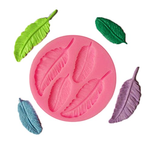 Chige Candy Mold, Silicone Baking Trays - Food Grade & BPA Free - Not Sticky Cake Decoration Mould For Mousse,Chocolate Brownie,Jelly,Ice Cream,Chiffon,Cheesecake,Fondant (Feather) - Thumbnail 3
