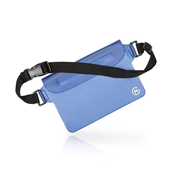 Waterproof-Waist-Pouch-by-Hydro-Gizmos-Large-Travel-Bag-with-Adjustable-Long-Waist-Strap-Buckle-Transparent-Blue-3-Zipper-Design–Lightweight-PVC-Touch-Screen-Sensitive-Keeps-Everything-Dry Waterproof-Waist-Pouch-by-Hydro-Gizmos-Large-Travel-Bag-with-Adjustable-Long-Waist-Strap-Buckle-Transparent-Blue-3-Zipper-Design–Lightweight-PVC-Touch-Screen-Sensitive-Keeps-Everything-Dry
