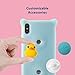 Bone iPhone Xs Max Case, Drop Protection Air Cushion Silicone Case with Ring Holder Cute Animal Cartoon Girls Women Design for iPhone Xs Max 2018, Phone Bubble Series - Patti Duck (Blue)