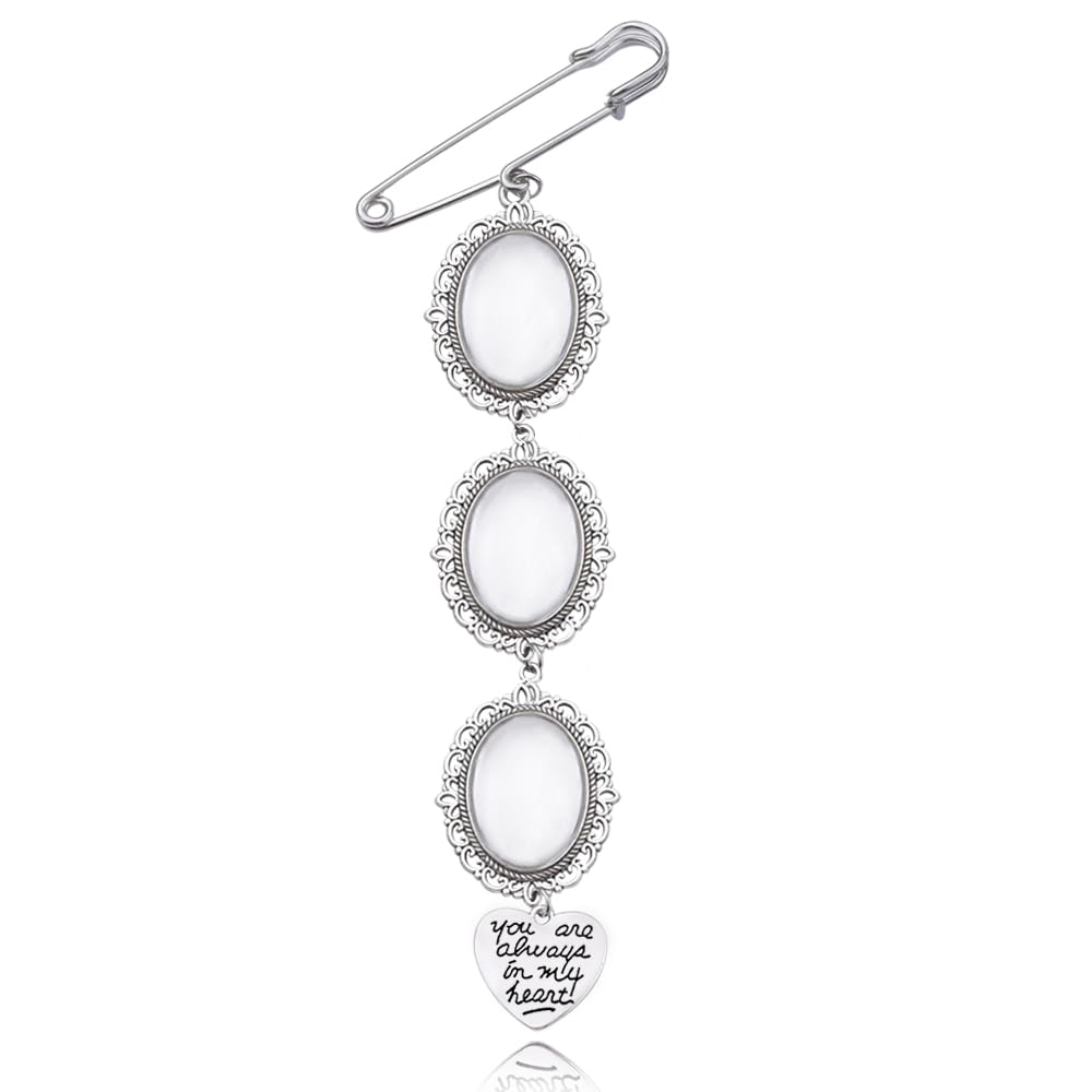 Guqqeuc Wedding Bouquet Charms 3 Photos Memory Picture Photo Charm for Wedding Bouquet Memory Memorial Charm Photo Picture Frame for Women Men Bridal Bouquet Charm for Wedding Engagement Anniversary