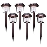 HECARIM Solar Lights Outdoor, 6 Pack Solar Pathway Lights, Solar Powered Garden Lights, Waterproof LED Solar Landscape Lights for Walkway, Pathway, Lawn, Yard and Driveway