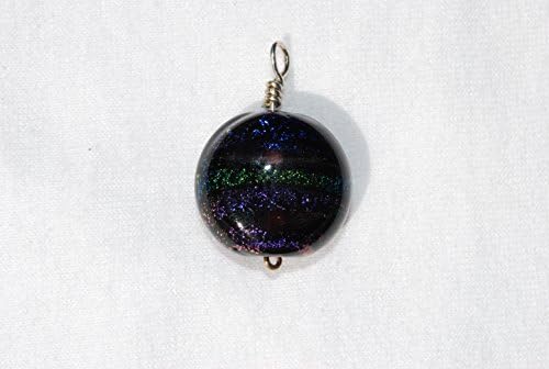 Artisian Necklace Pendant Glass Lampwork Metallic Dichroic Sterling Silver Womens Jewelry VainGlory Jewelry Michele Thompson Self Representing Artist #T105