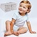 Prefold Cloth Diapers - Premium Cotton, Fasoar 3 Ply Environmental Friendly Baby Washable Diaper Covers for Babies to Toddlers Multi-Use (10-35 lbs) 6/10/12 Count (10)