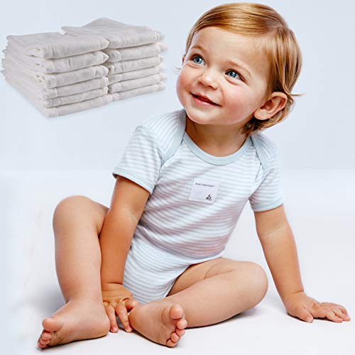 Prefold Cloth Diapers, Fasoar 3 Ply Baby Washable Cotton Diapers Covers