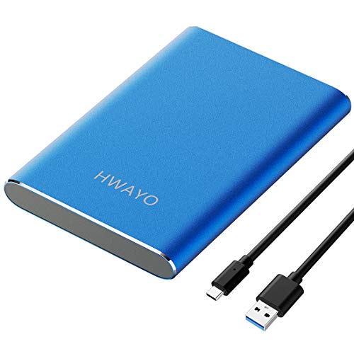 HWAYO Externe Festplatte, 1 TB, USB 3.1 Gen 1 Typ C, ultradünn, 6,3 cm (2,5 Zoll) HDD-Speicher, kompatibel für PC…