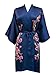 Old Shanghai Women's Silk Kimono Short Robe - Handpainted