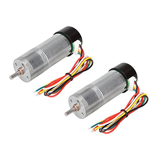 OTTFF 2Pcs 100RPM DC 9V Motor with Hall Sensor High Torque Gear Motors Speed Reduction Shaft Full Metal Electric GearBox for RC Car Robot Model DIY Toys Engine Drones Parts