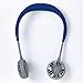 SPICE OF LIFE Hands-Free Portable Neckband W Fan - 5 Blade Dual Fans, 2000mAh USB Rechargeable Battery, 3 Speed Settings, Plastic Material - Navy