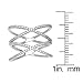 Beaux Bijoux Sterling Silver CZ Double X Ring (Size 10)