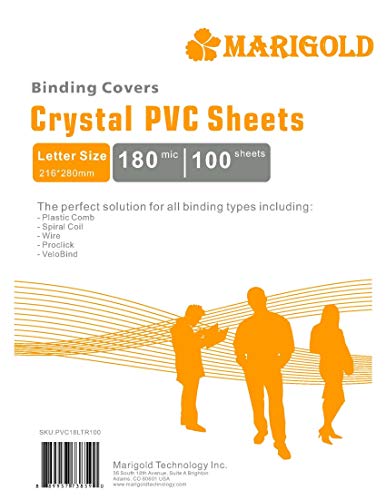 Clear Binding Covers Presentation Covers - MARIGOLD 100 Pack, 7 mil Letter Size Plastic Covers for Paper, Clear Book Covers, Report Covers, Compatible with GBC, Fellowes and Trubind Binding Machines - Thumbnail 5