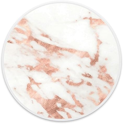 Multi-Function Mounts and Holder, Expanding Stand Pop Grip Mount Sockets for Cellphones, Smartphones and Tablets-Metallic Rose Gold Marble-White