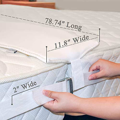 Bed Bridge Twin to King Converter Kit, Twin Mattresses to King Connector, Split Mattress Gap Filler, in Between Foam Bed Wedge, with Long Adjustable Strap for Guests Stayovers and Family Gatherings